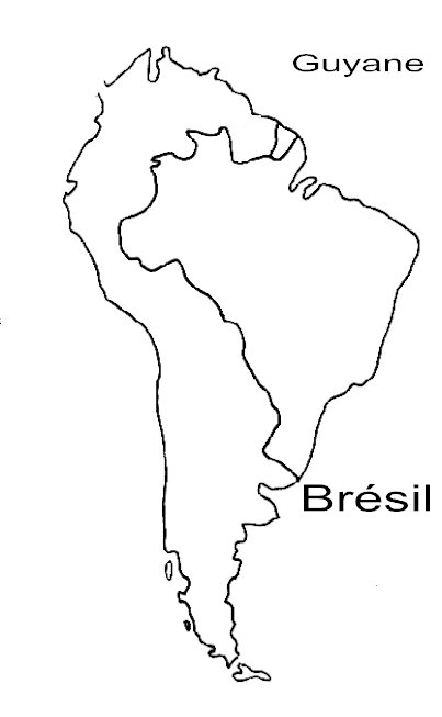 Cartes d'Am&eacute;rique du sud &agrave; colorier

