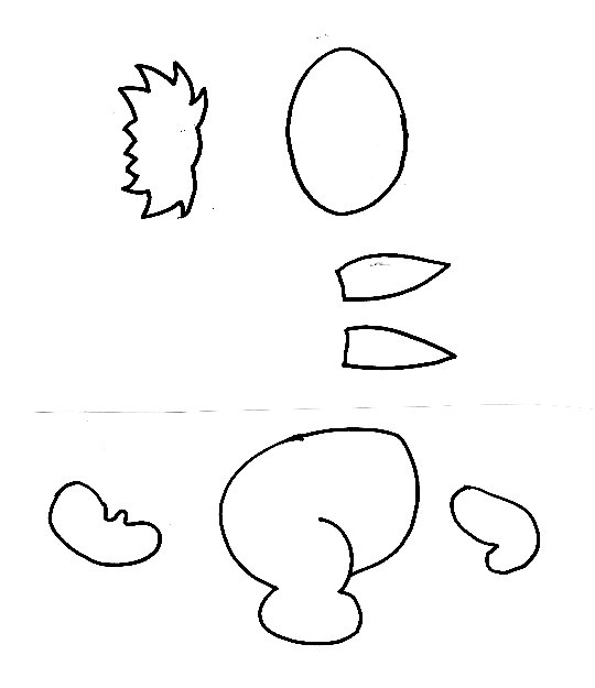 Imprimer le modèle de lapin de paques à coller 