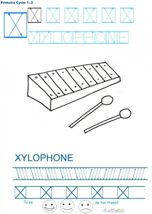 Imprimer la fiche graphisme sur X de XYLOPHONE