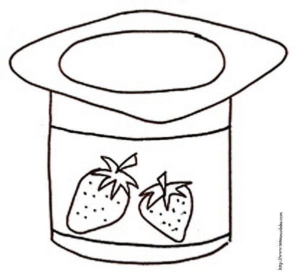 coloriage d'un pot de yaourt
