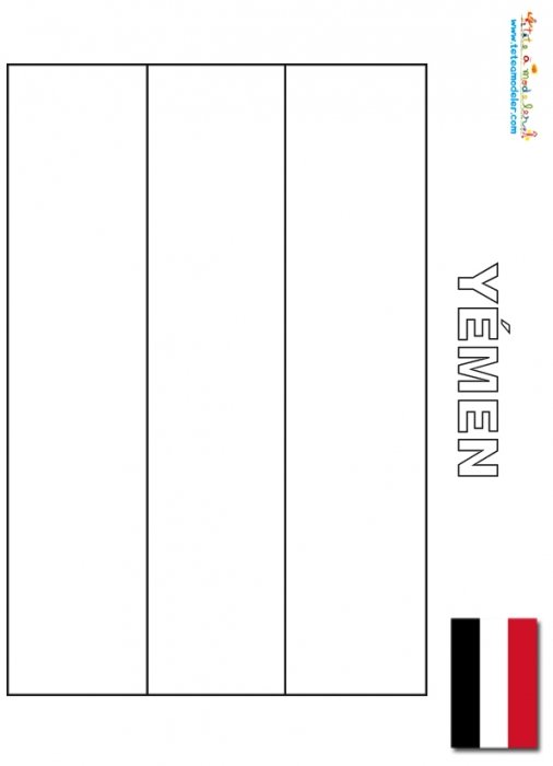Coloriage du drapeau du Yemen