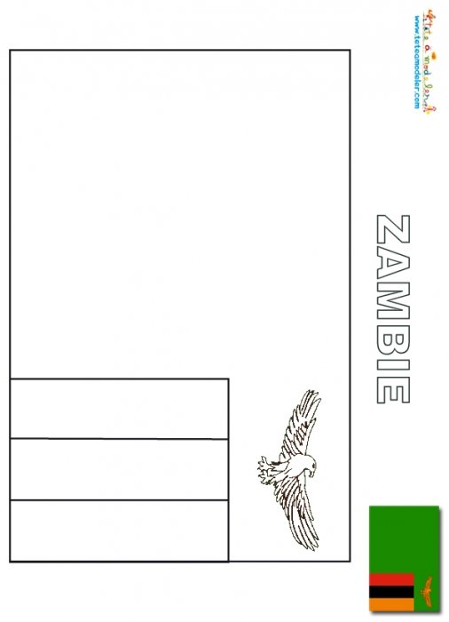 Coloriage du drapeau de la Zambie