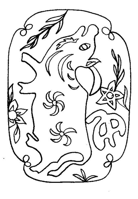 coloriage signe zodiaque chinois : dessin traditionnel du buffle 
