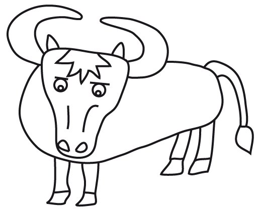 Coloriage signe du zodiaque: le buffle 