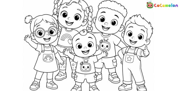 Retrouvez nos coloriages CoComelon à imprimer avec JJ, Cody, Nina, Cece, Bingo et leurs amis. Des dessins faciles et amusants à colorier pour les enfants.