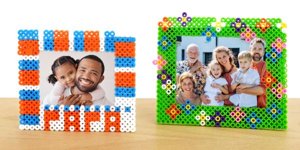 Créez un cadre photo avec des perles à repasser pour la fête des parents ! Une activité manuelle dès 6 ans, simple, colorée et pleine d’émotion à découvrir sur le site.