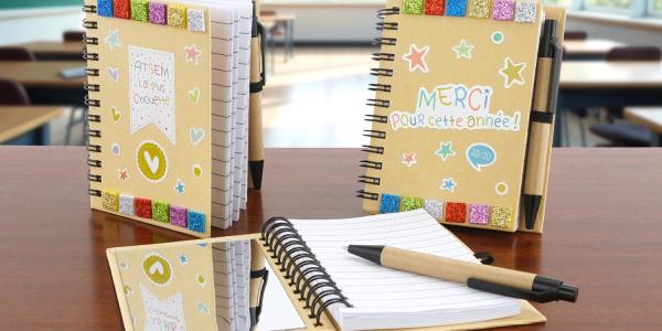 Offrez un carnet personnalisé avec mosaïques et gommettes pour remercier les maîtresses, ATSEM ou nounous en fin d’année scolaire. Activité simple dès 1 an !