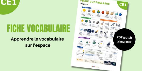 Téléchargez une fiche vocabulaire sur l’espace pour la maternelle et le CP. Activités, exercices et mots illustrés à imprimer gratuitement.