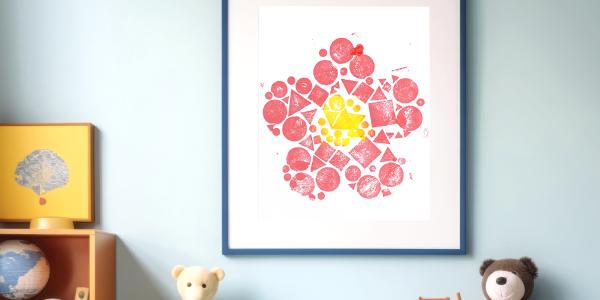 Initiez les enfants dès 3 ans à l’art de l’impression avec cette linogravure simplifiée.