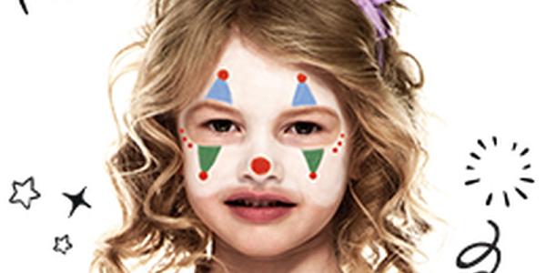 Maquillage du fou du roi avec Snazaroo