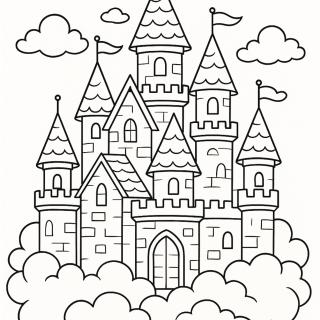 Coloriage châteaux de prince et princesse