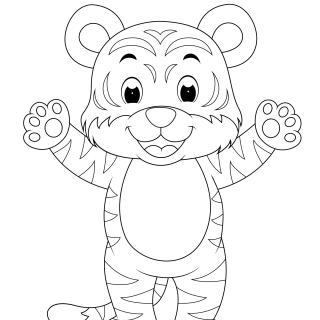 coloriage d'un petit tigre