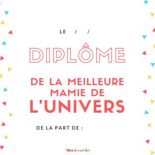 Un diplome de la meilleure mamie du monde à imprimer, compléter et à offrir à la meilleure mamie pour la fete des grands-meres. Ce joli diplome sera très beau enroulé avec un morceau de ruban comme mi