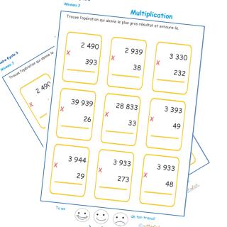 Pour colorier il faut faire une multiplication