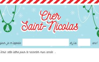 Une jolie lettre à télécharger et à imprimer pour l'envoyer à Saint Nicolas