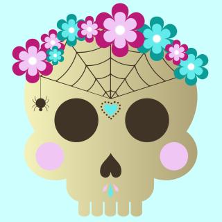 Masque d'Halloween à imprimer gratuitement afin d'avoir un déguisement de squelette de dernière minute. Il suffira de l'imprimer sur du papier épais, de la découper afin de pouvoir partir à la chasse 