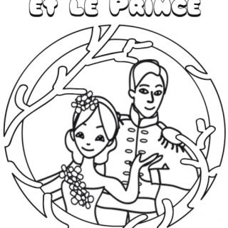 Blanche Neige et le prince à colorier