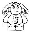 Coloriage du 8 dans le lapin
