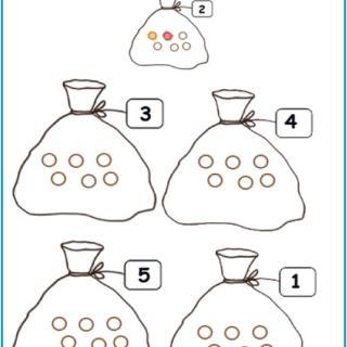Exercice 1 pour compter et colorier le bon nombre de billes