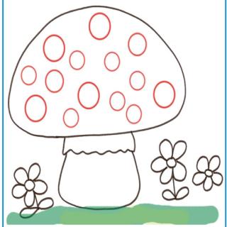 Exercice 3 pour compter et colorier le bon points sur le champignon 1 