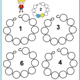 Exercice 6 pour compter et colorier les perles du collier de Nana