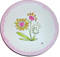 Assiette de pr&eacute;sentation d&eacute;cor&eacute;e de fleurs