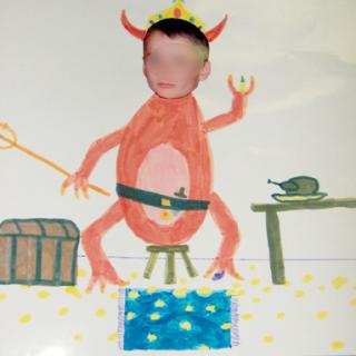 Autoportrait caricature d'enfant