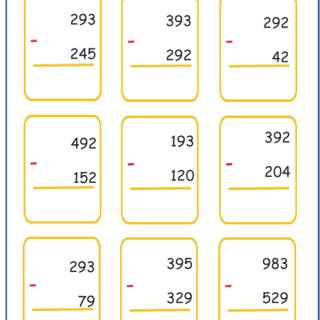 Imprimer des soustractions cycle 3 niveau 2 exercice 3
