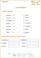 Exercice vocabulaire synonymes