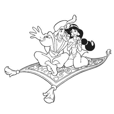 Aladdin et Jasmine sur le tapis volant