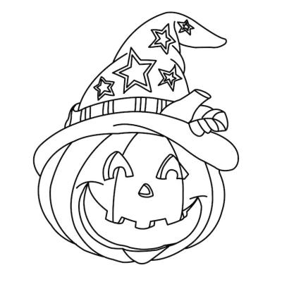 Coloriage d'une citrouille d'Halloween à imprimer avec Tête à modeler