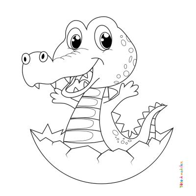 Coloriage crocodile : un dessin de crocodile à imprimer gratuitement pour les petits amoureux des animaux et des reptiles - Page 8