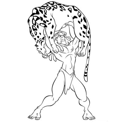 Coloriage de Tarzan et Sabor
