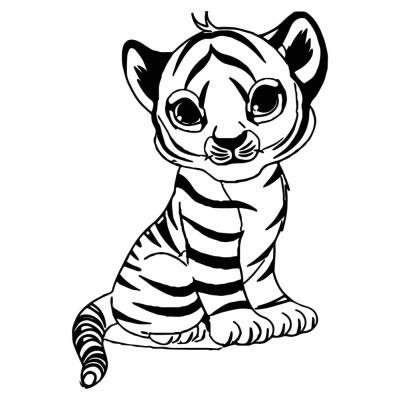 Coloriage d'un bébé tigre