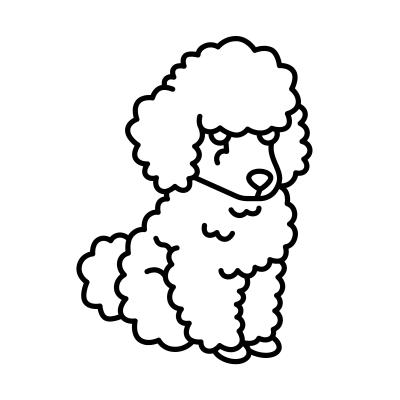 Coloriage d'un caniche original à imprimer