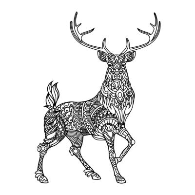Coloriage d'un cerf façon mandala