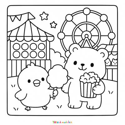 Retrouvez un mignon?coloriage Coco Wyo à imprimer ?️gratuitement avec un petit chien qui prépare un gâteau d'anniversaire✅