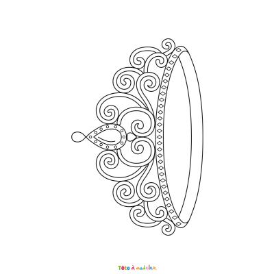 Le coloriage d'une couronne de princesse pour les enfants