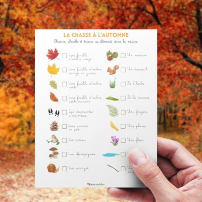 Chasse aux trésors de l'automne : guide et fiche à imprimer