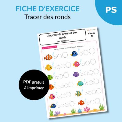 Apprendre à tracer des ronds en PS : compléter les bulles des poissons