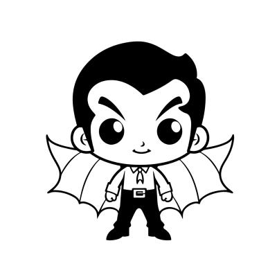 Coloriage d'un vampire maternelle à imprimer avec Tête à modeler