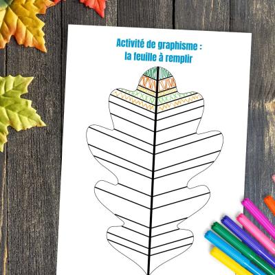 Exercice de graphisme pour tous niveaux - La feuille d'automne