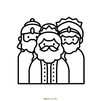 Coloriage des Rois Mages gratuit à imprimer avec Tête à modeler