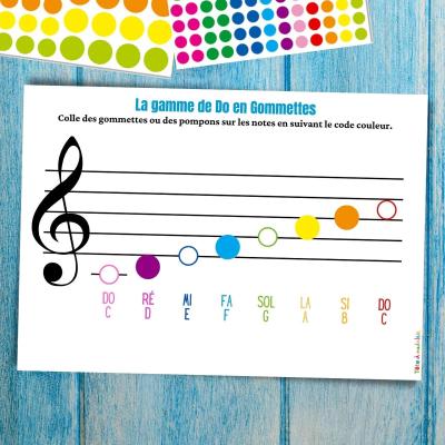 Fête de la musique : La gamme de Do en gommettes