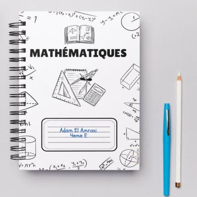 Page de garde de Mathématiques à imprimer pour cahiers