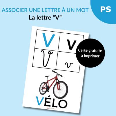 Apprendre et lire le V comme vélo imagier 2