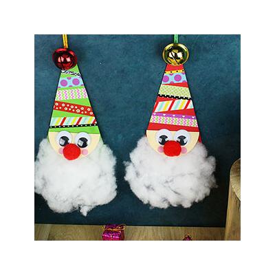Découvrez notre père Noël en papier à suspendre ! Une activité ludique qui ne nécessite que du découpage et du collage et qui en fait une très bonne idée de bricolage pour les maternelles.