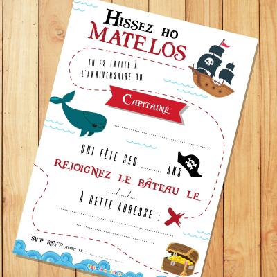 Cartes d'invitation d'anniversaire gratuites à imprimer pour inviter les amis à un anniversaire sur le thème des pirates, des princesses, des fées ... Les cartes et les enveloppes de Tête à modeler so