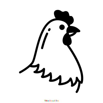 Retrouvez le coloriage de la tête d'une poule de Pâques et imprimez aux enfants un joli dessin pour les fêtes de printemps