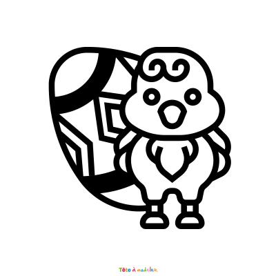 Retrouvez le coloriage d'un poussin de Pâques géometrique et imprimez aux enfants un joli dessin pour les fêtes